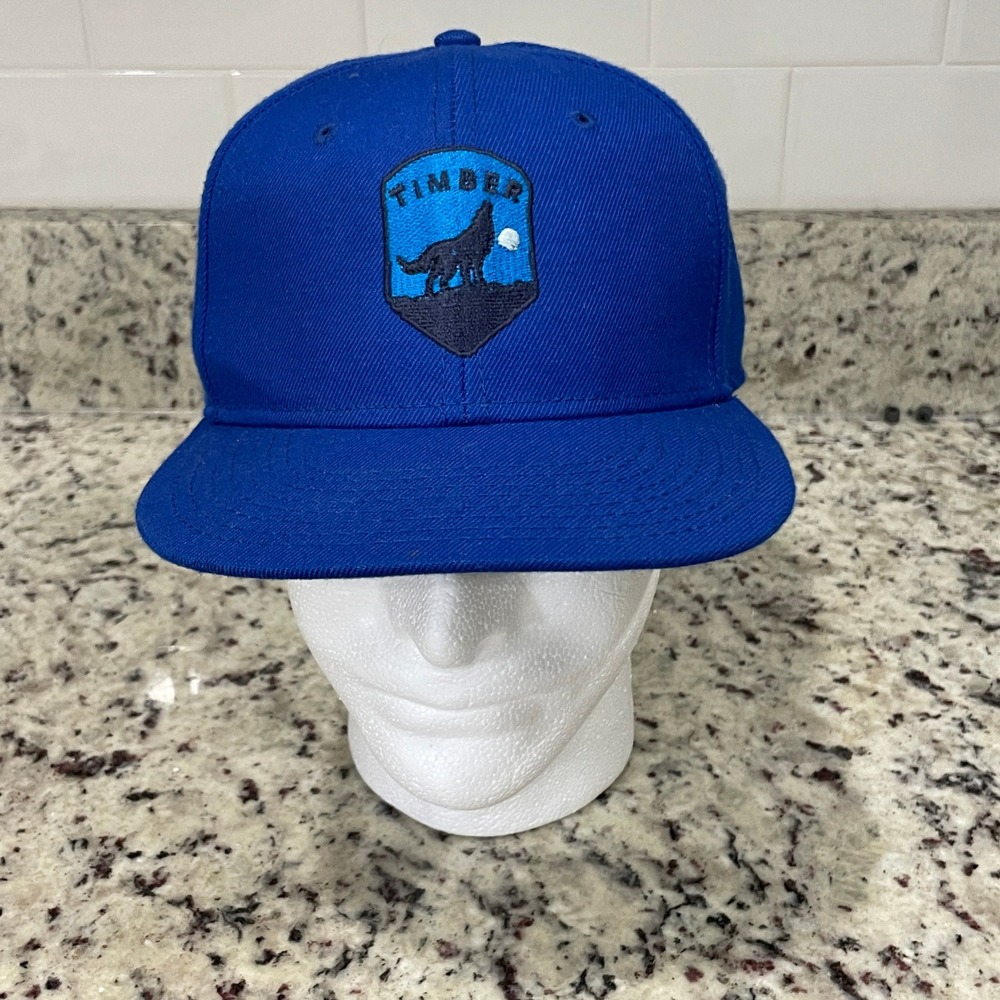 Timber Wolf Patch Blue Snapback Hat Adjustable Baseball Cap OTTO